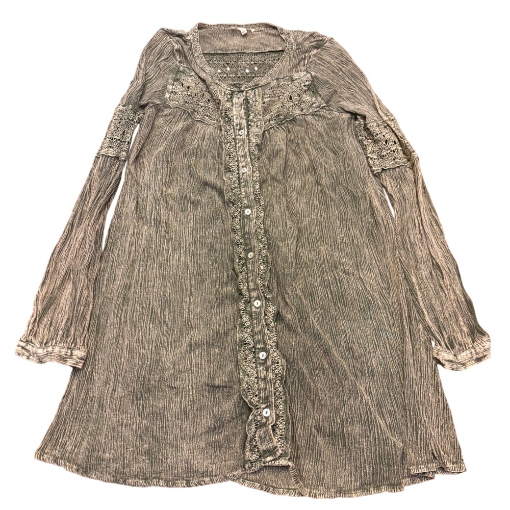 Easel Gray/Wash Women's Size Small Tunic Dress or Top Bohemian Style